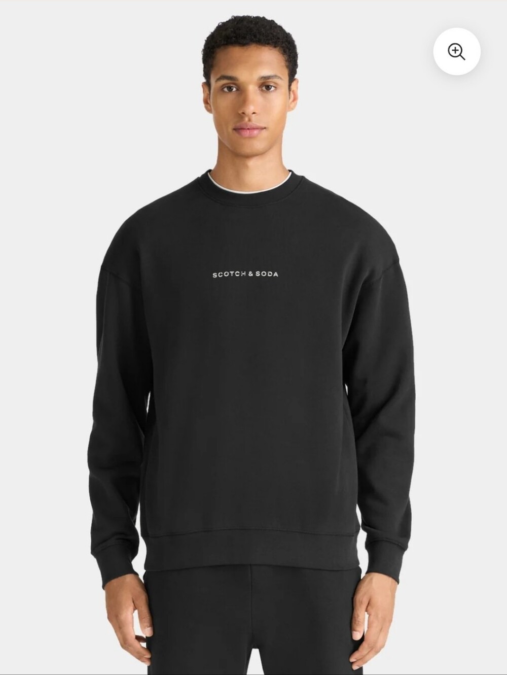 Scotch & Soda Mens New Black Cotton Blend Crew Neck Sweatshirt Large